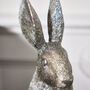 Silver Sitting Hare Easter Ornament, thumbnail 3 of 4