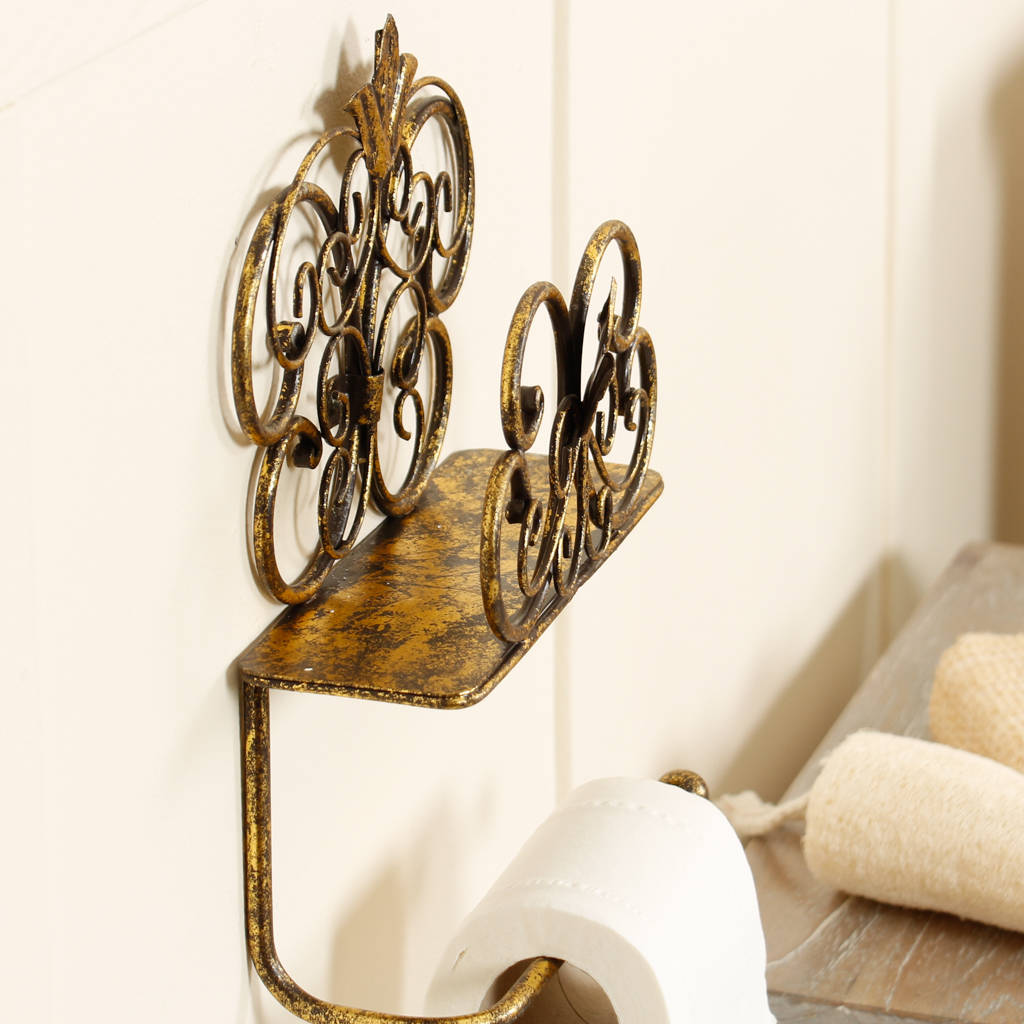 Antique Gold Wall Mounted Toilet Roll Holder By Dibor ...