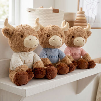 Personalised Harriet Highland Cow Soft Toy, 2 of 11