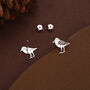 Sterling Silver Shore Bird Wading Bird Stud Earrings, thumbnail 5 of 11