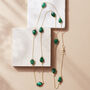 Emerald Gemstone Gold Plated Chain Long Necklace, thumbnail 1 of 4