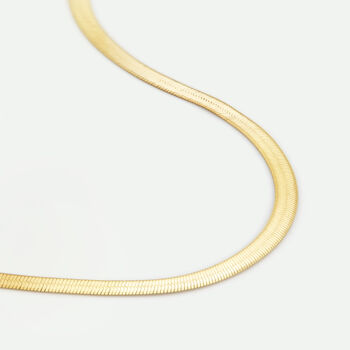 9ct Yellow Gold Herringbone Chain Necklace, 3 of 5