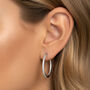 Women's Tennis Hoop Earrings In Sterling Silver, thumbnail 4 of 4