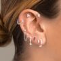 Sterling Silver Tiny Trio Stud For Helix Or Tragus, thumbnail 3 of 10