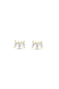 Christmas Bauble Gift 18ct Gold Plated Silver Cubic Zirconia Studs, 3 of 3