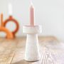 Stamped White And Terracotta Candlestick Holder, thumbnail 10 of 10