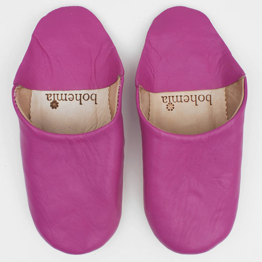 moroccan leather basic slippers by bohemia | notonthehighstreet.com