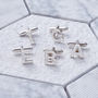 Sterling Silver Alphabet Initial Cufflinks, thumbnail 2 of 12