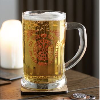 Men’s Viking Beer Tankard Glass And Coaster Gift Set, 3 of 6