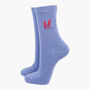 Embridered Cowboy Boots Ankle Socks Women's Blue, thumbnail 1 of 4