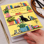 Personalised Notebook With Cat On Bookcase Yellow, thumbnail 2 of 4
