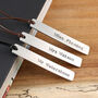Personalised Teachers Gift Pewter And Leather Bookmark, thumbnail 1 of 10