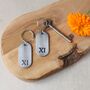 11th Anniversary Gift; Steel Dog Tag Key Ring, thumbnail 7 of 12