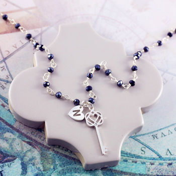 Rosary Necklace With Key Charm, 4 of 6