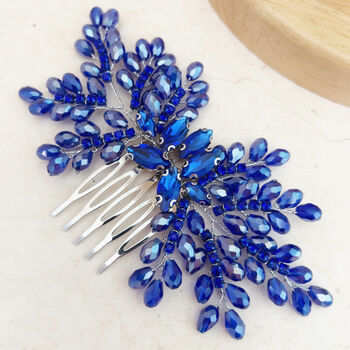 Royal Blue Bow Crystal Headpiece, 2 of 6