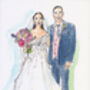 Wedding Couple Illustrated Portrait, thumbnail 7 of 12