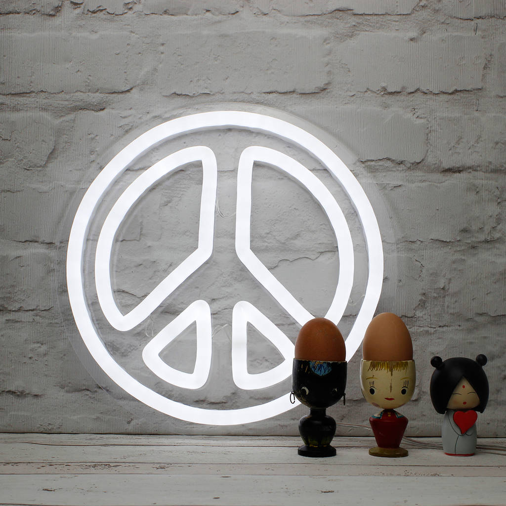 Neon Light Up Peace Sign By Love Inc