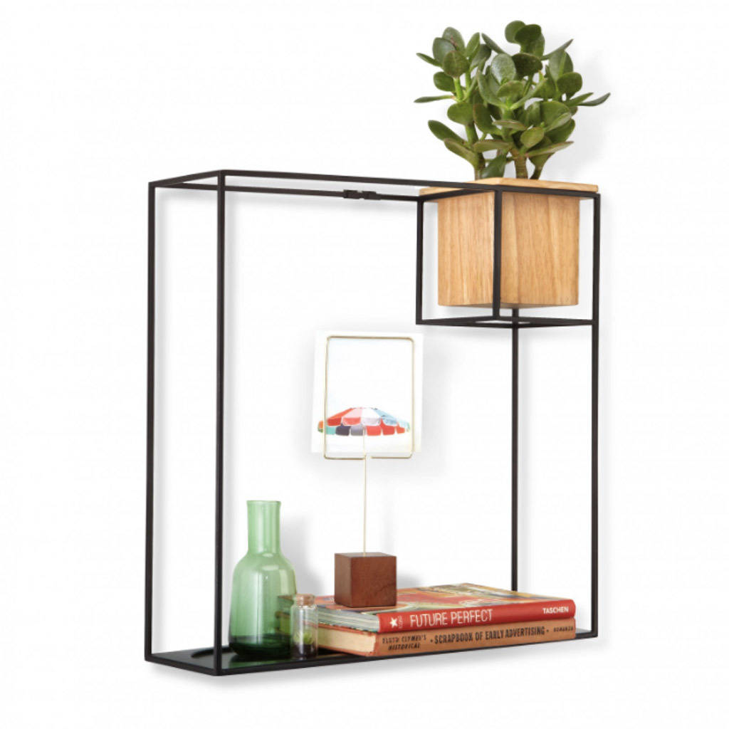 black cube shelf with planter by posh totty designs interiors