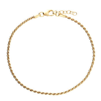 24ct Gold Plated Silver Or Silver Rope Chain Bracelet, 4 of 7