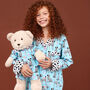 Dalmatian Girls Blue Pyjama Set With Matching Teddy Bear, thumbnail 3 of 5