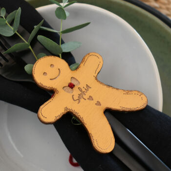 Personalised Gingerbread Man Table Name Place Settings, 6 of 8