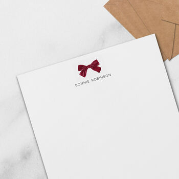 Personalised Red Bow Letter Writing Set, 3 of 5