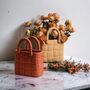 Orange Garden Weave Basket Handbag Vase, thumbnail 2 of 8