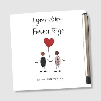 1st Wedding Anniversary Card Paper Anniversary, 7 of 7