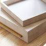 Faux Shagreen Ivory Storage Box With Gold Handle, thumbnail 2 of 4