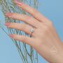 White Opal Cz Halo Ring In Sterling Silver, thumbnail 7 of 10