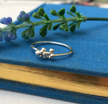 Sterling Silver Small Lavender Flower Ring, 5 of 8