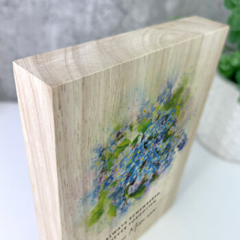 Personalised Forget Me Not Giant Wooden Block 21cm X 15cm, 4 of 7