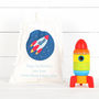 Wooden Stacking Rocket Toy With Personalised Bag, thumbnail 1 of 3