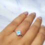 Rainbow Moonstone Ring In Sterling Silver And Gold, thumbnail 6 of 9