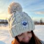 Oatmeal Cable Reflective Super Bobble Hat, thumbnail 5 of 6