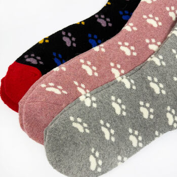 Personalised Birthday Paw Print Welly Socks With Gold Foil Label, 10 of 10