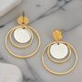 Gold Circle Layered Drop Earrings Gift, thumbnail 3 of 4