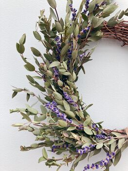 Dried Lavender And Eucalyptus Wreath, 3 of 4