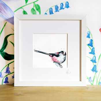 Inky Long Tailed Tit Illustration Print, 8 of 11