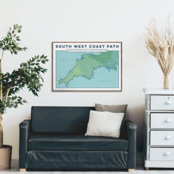 Personalised South West Coast Path Map Art Print, 7 of 11