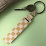 Personalised Yellow Checkered Glitter Stick Keyring, thumbnail 2 of 4