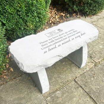 Personalised Engraved Stone Memorial Bench, 11 of 11