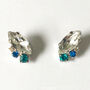 Blue Zircon Swarovski Crystal Studs, thumbnail 2 of 3