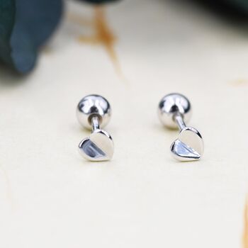 Extra Tiny Folded Heart Stud Earrings, 4 of 11