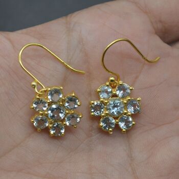 Blue Topaz Gold Dangle Earrings, 8 of 8