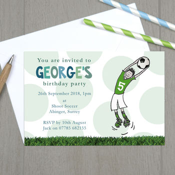 Personalised Red, Blue Or Green Football Invitations, 3 of 4