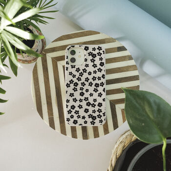 Little Black Flowers Bio Phone Case, 8 of 8