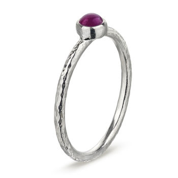 Raw Stone Silver Stacking Ring: Ruby, 3 of 11