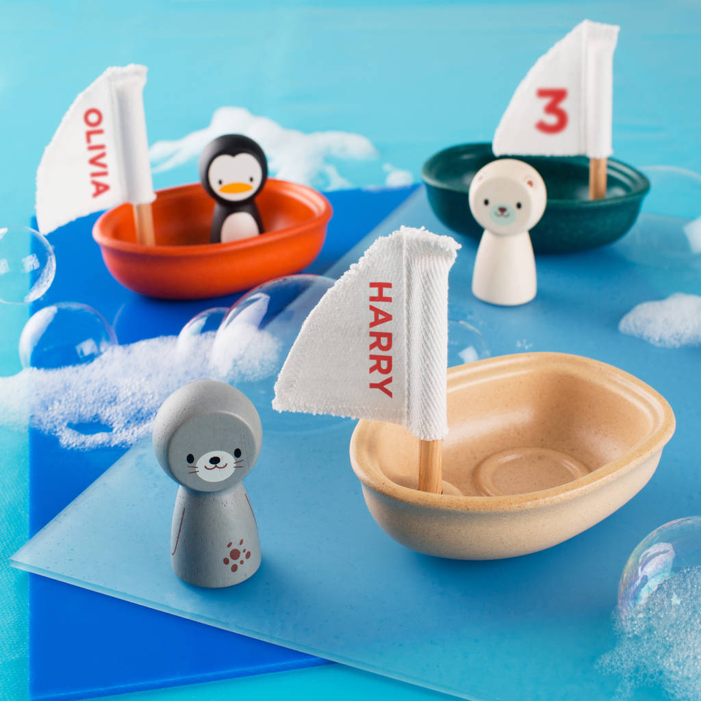 Personalised Sailing Boat Bath Toy, 1 of 2