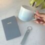 Stylish Gift Box For Her – Ombre Mug, Notebook And Keyring Set In Green, Pink Or Blue, thumbnail 7 of 12